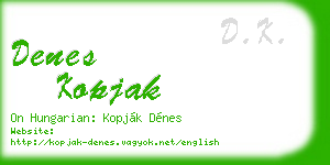 denes kopjak business card